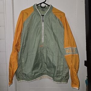 Vintage 90s Nike Undftd Green/Orange 3/4 Zip Pullover Windbreaker Jacket Mens XL